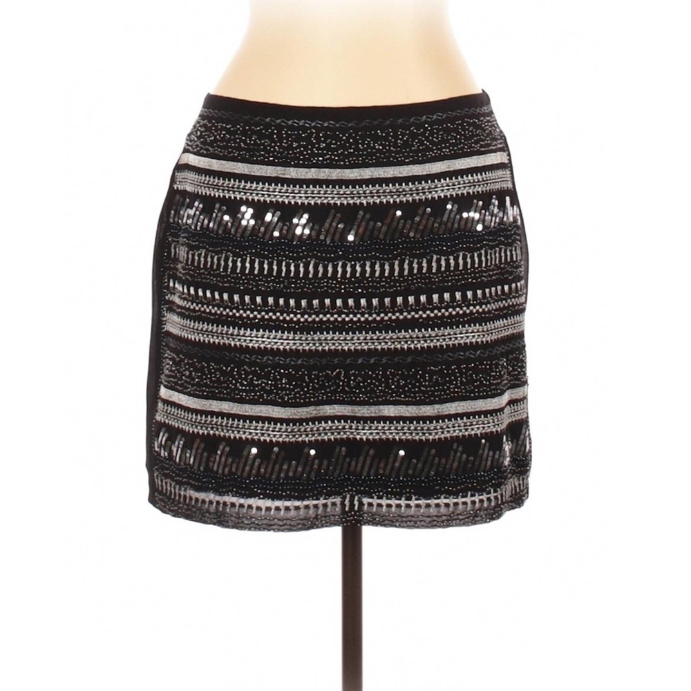 H&M Black and Silver Sequin Mini Skirt
